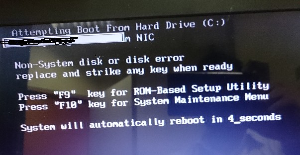 Cause 1 For Non System Disk Or Disk Error Replace And Strike Any
